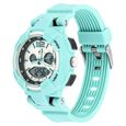 Fastrack Street Line Quartz Digital Analog Digital Silver Dial Green PU Strap Watch For Girls - image number 3
