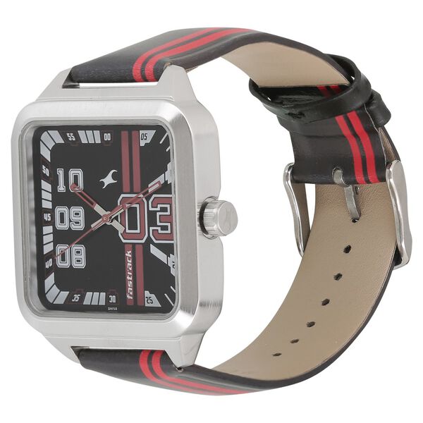 Fastrack Varsity Quartz Analog Black Dial Leather Strap Watch for Guys - image number 1
