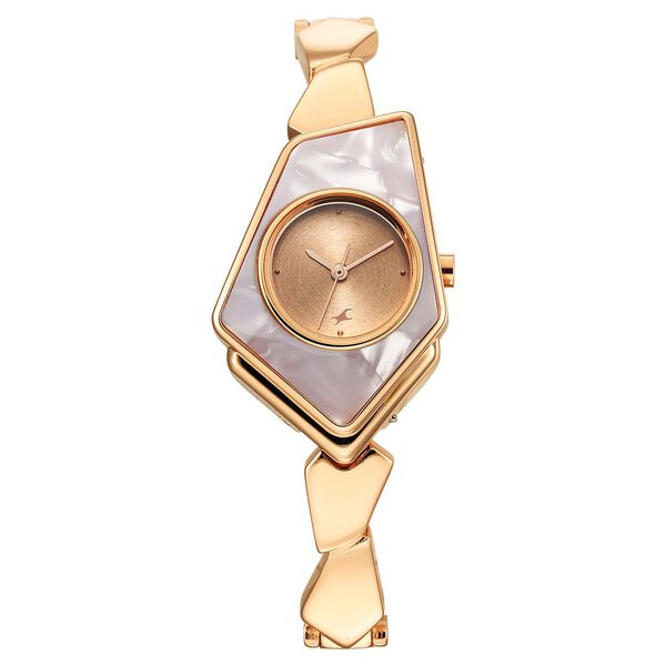 Fastrack Younique Quartz Analog Rose Gold Dial Metal Strap Watch for Girls - image number 2