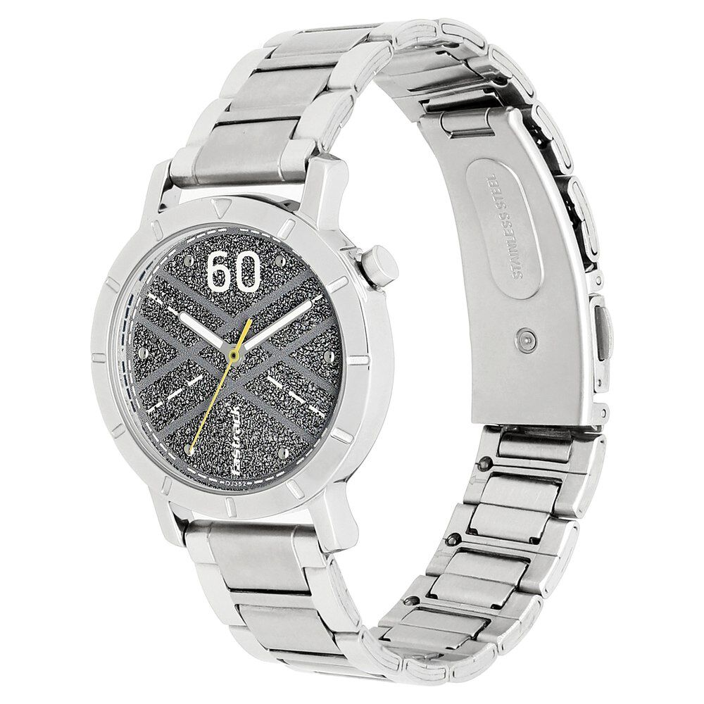 Road trip black dial sale stainless steel strap watch