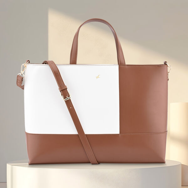 Fastrack ColourPop Laptop Tote in Tan - image number 0