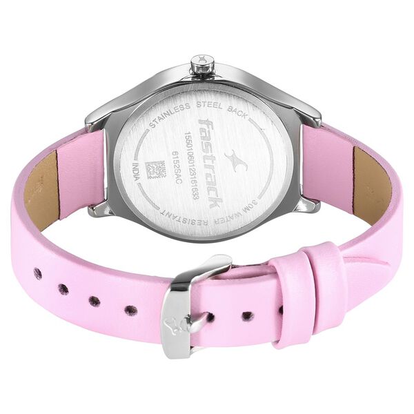 Fastrack Stunners Silver Dial Leather Strap Watch for Girls - image number 4