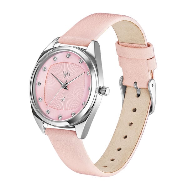 Fastrack Vyb Spotlight Quartz Analog Pink Dial Leather Strap Watch for Girls - image number 3