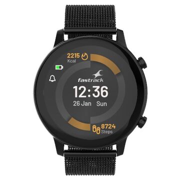 Fastrack Reflex Play + Classic BT Calling 1.3 AMOLED Display Smartwatch with AOD Premium Metallic Body, IP68 Water Resistance
