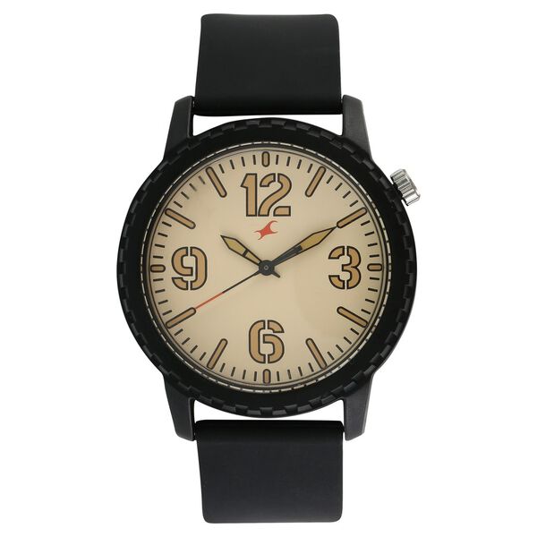 Fastrack Tees Quartz Analog Beige Dial Plastic Strap Unisex Watch - image number 0