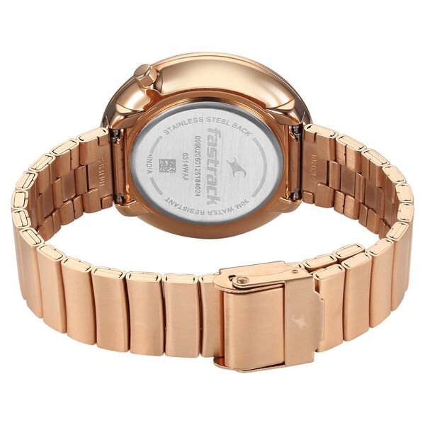 Fastrack Groove Quartz Analog with Date Green Dial Girls Stainless Steel Watch - image number 4