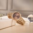 Vyb Spotlight By Fastrack Quartz Analog Brown Dial Brown Metal Strap Watch For Girls