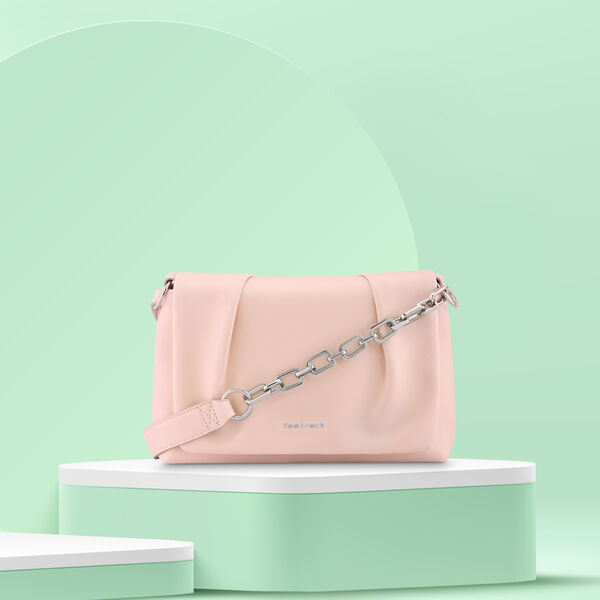 Fastrack Pleated Shoulder Bag with Chain Detailing Sling in Pink - image number 0