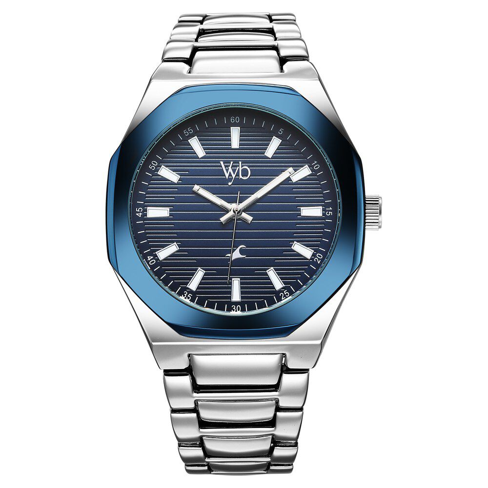 Buy Online Fastrack Vyb Limitless Quartz Analog Blue Dial Silver
