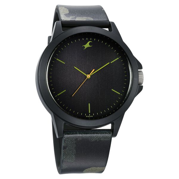 Fastrack Tees Urbanique Quartz Analog Black Dial Silicon Strap Watch For Unisex - image number 1