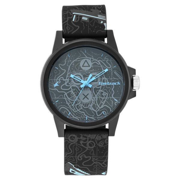 Fastrack Unisex Arcade cyberpunk Watch: Charcoal Hues with Aqua Accent - image number 1