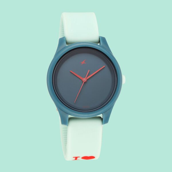 Fastrack Monochrome Quartz Analog Blue Dial Silicone Strap Watch for Girls - image number 0