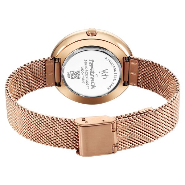 Fastrack Vyb Mirage Quartz Analog White Dial Stainless Steel Strap Watch for Girls - image number 4