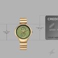 Fastrack Gelato champagne multifunction metal strap watch with Matcha green dial for Girls - image number 3