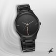 Fastrack Style Up Quartz Analog Blue Dial Stainless Steel Strap Watch for Guys