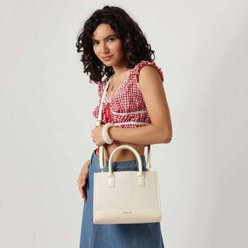 Lattice white satchel