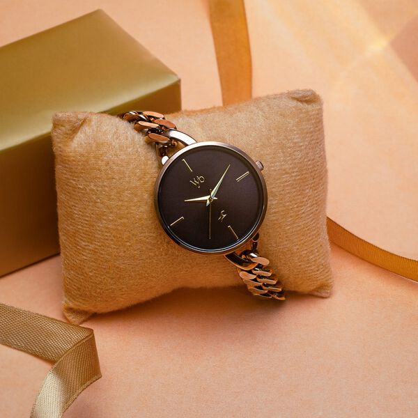 Vyb Spotlight By Fastrack Quartz Analog Black Dial Metal Strap Watch For Girls - image number 0