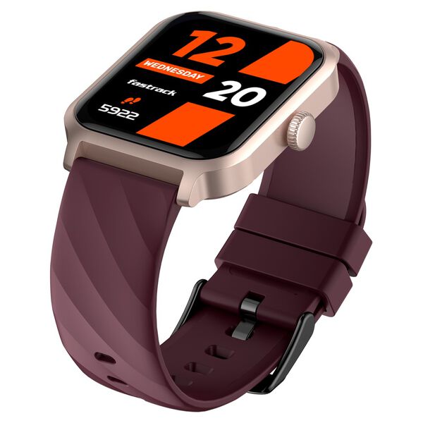 Fastrack Rave FX2 with 4.64 cm UltraVU HD Display, SingleSync BT Calling, Functional Crown with Wine Red Strap - image number 2