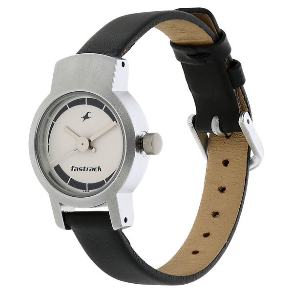 Fastrack Quartz Analog Silver Dial Leather Strap Watch for Girls - image number 1