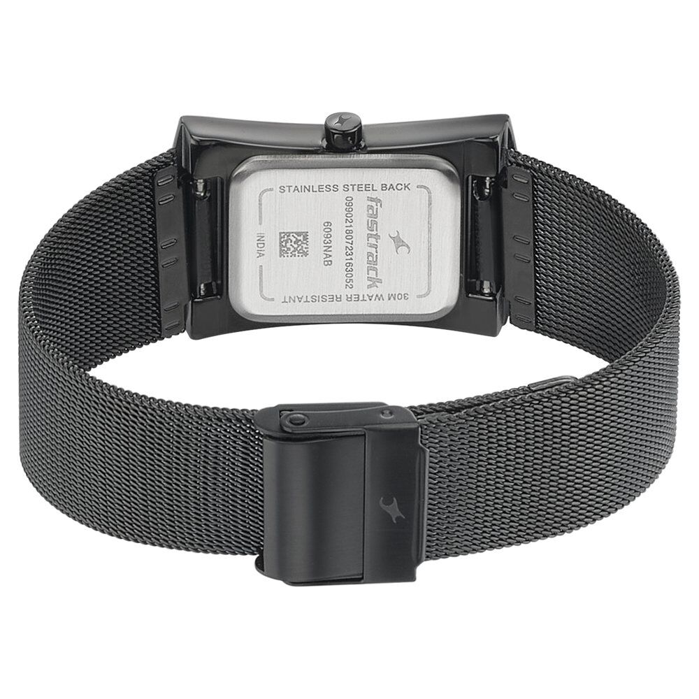Fastrack Pulse Quartz Analog Black Dial Stainless Steel Strap