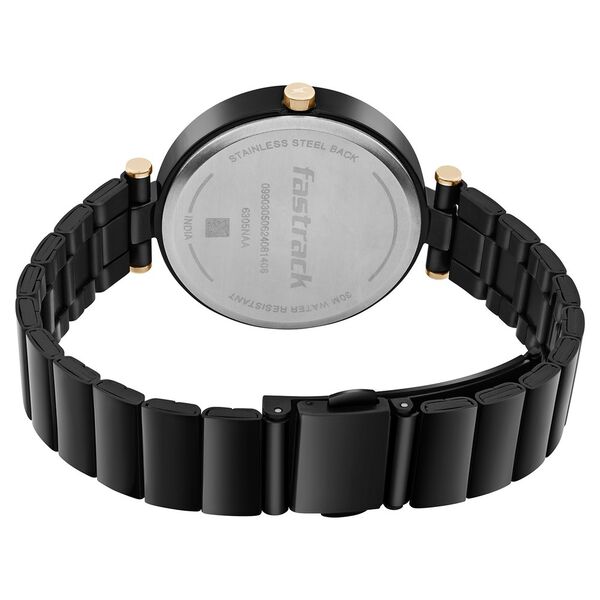 Fastrack MetaWe Quartz Analog Black Dial Stainless Steel Strap Watch For Girls - image number 4