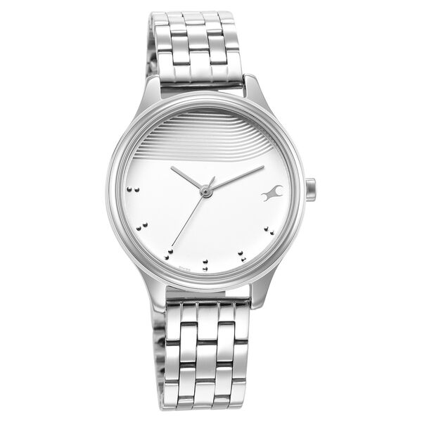 Fastrack Stunners Quartz Analog Silver Dial Metal Strap Watch for Girls - image number 0