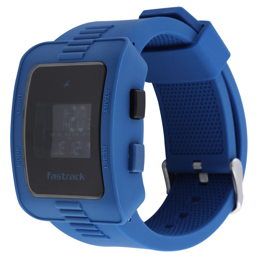Fastrack Digital Grey Dial Silicone Strap Watch for Guys