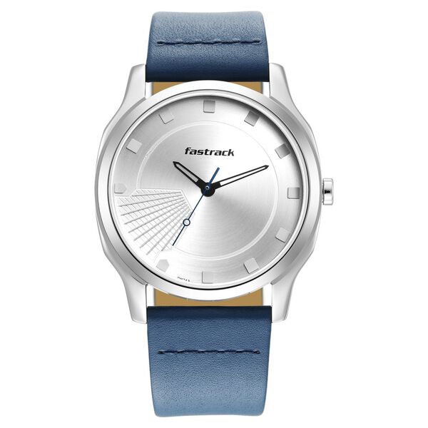 Fastrack Stunners Quartz Analog Silver Dial Leather Strap Watch for Guys - image number 2