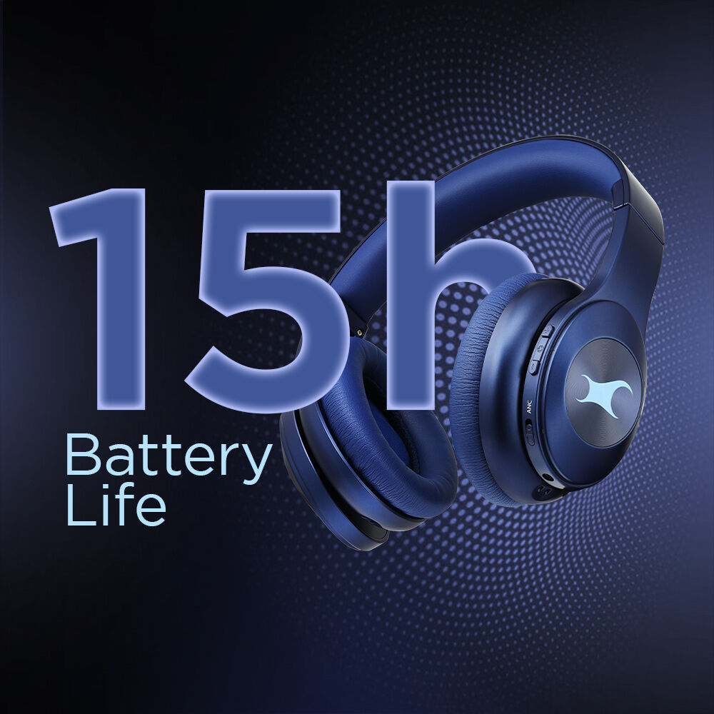 Reflex Tunes Over the Head Blue Wireless Headphones