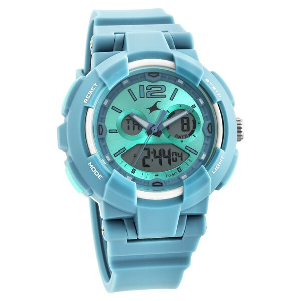 Fastrack Street Line Quartz Analog Digital Blue Dial PU Strap Watch for Girls - image number 1