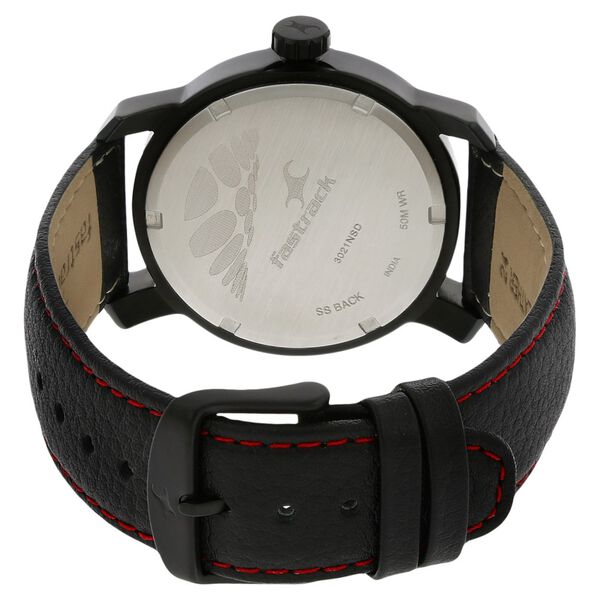 Fastrack Quartz Analog Black Dial Leather Strap Watch for Guys - image number 3