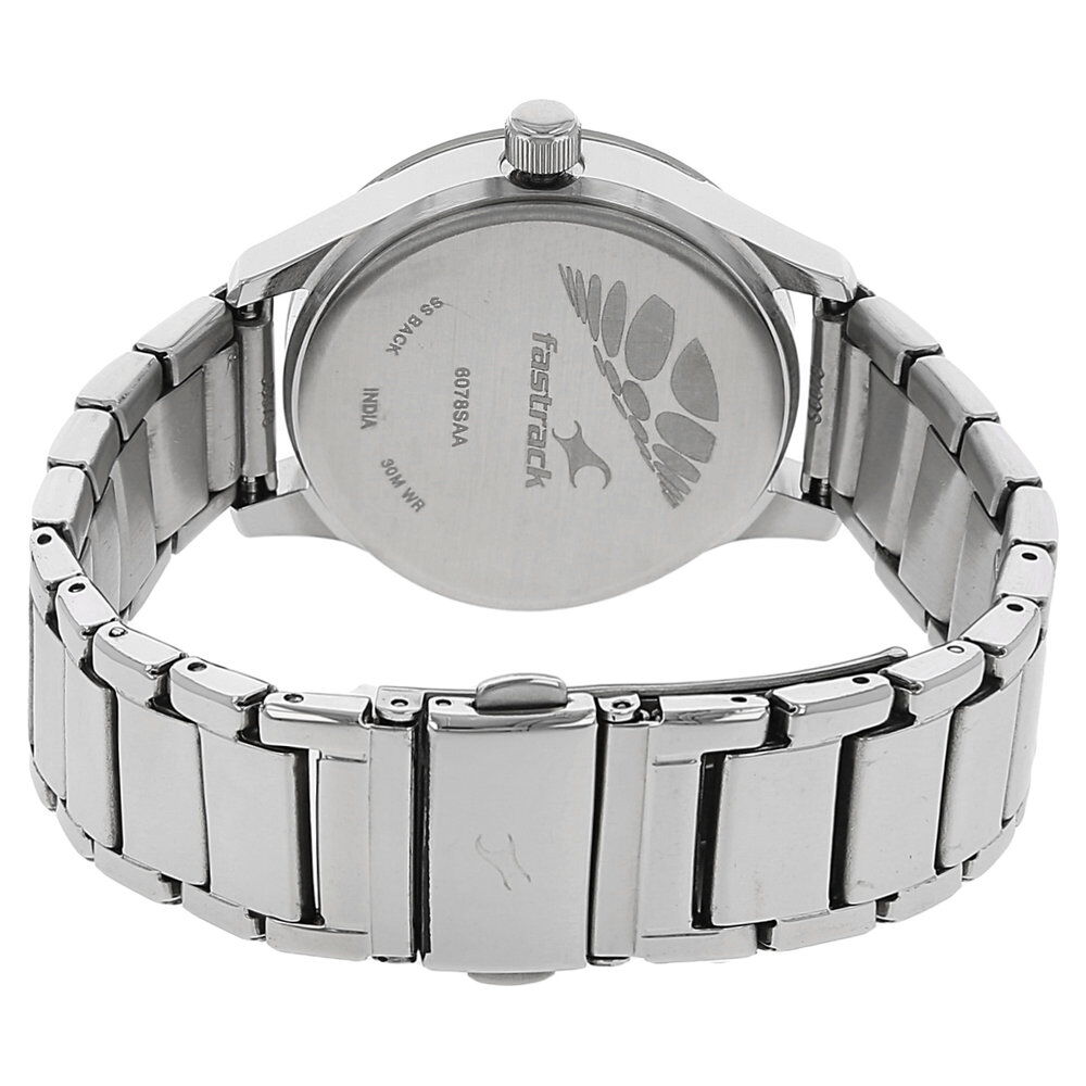 Fastrack Quartz Analog Blue Dial Stainless Steel Strap Watch for Girls