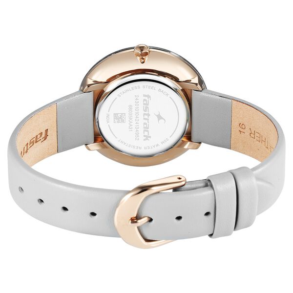 Fastrack Younique Quartz Analog Mother Of Pearl Dial LeatherStrap Watch For Girls - image number 5