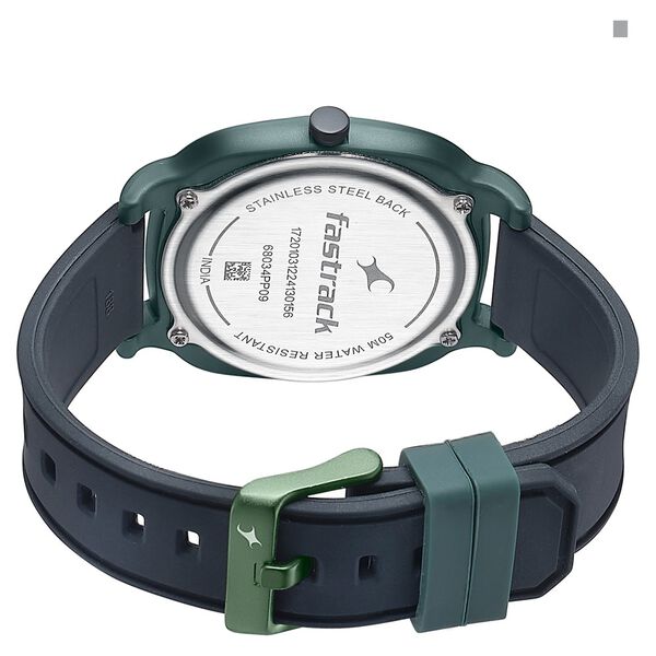 Fastrack Hype Retro Aracde Quartz Analog Unisex Watch With Green Dial Black Silicone Strap Watch For Unisex - image number 4