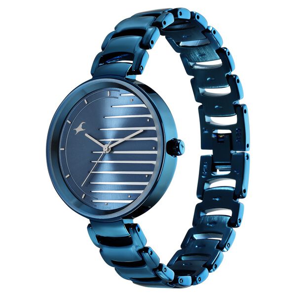 Fastrack Style Up Quartz Analog Blue Dial Metal Strap Watch for Girls - image number 3
