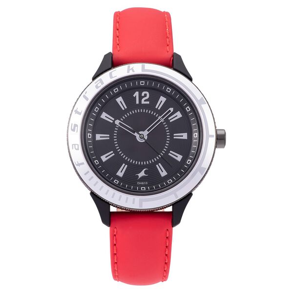 Fastrack Modular Quartz Analog Black Dial Leather Strap Watch for Girls - image number 1