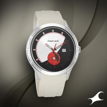 Fastrack Urban Bounce Quartz Analog with date Black Dial Silicone Strap Watch for Guys