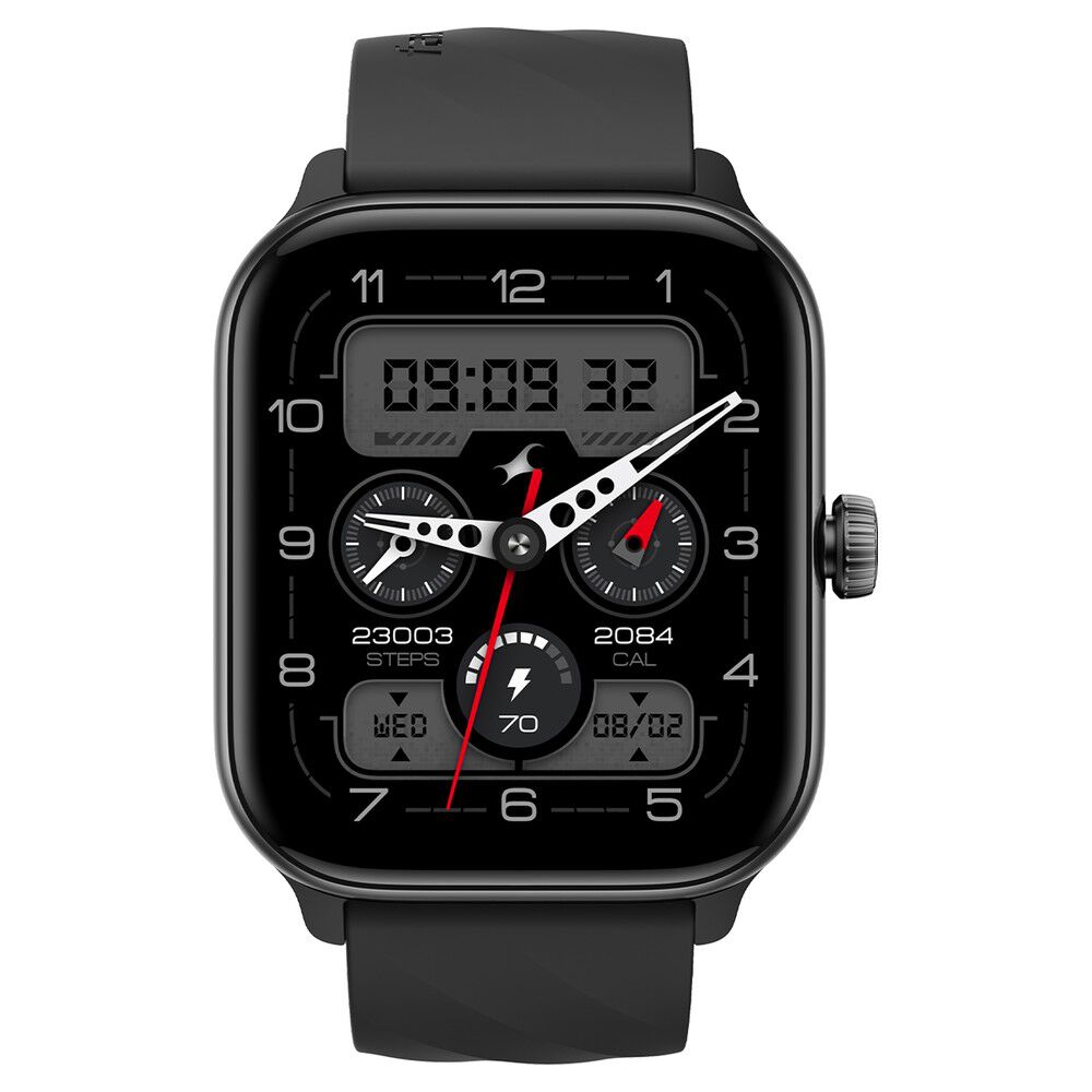 Buy Online Fastrack Nitro Pro with 4.69 cm AMOLED Display and AOD Functional Crown BT Calling Smartwatch with Black Strap 38105pp03 p Fastrack