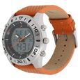 Fastrack Quartz Analog Digital Orange Dial Leather Strap Watch for Guys - image number 1