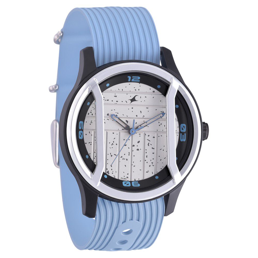Fastrack Urban Bounce Quartz Analog Grey Dial Silicone Strap Watch for Guys