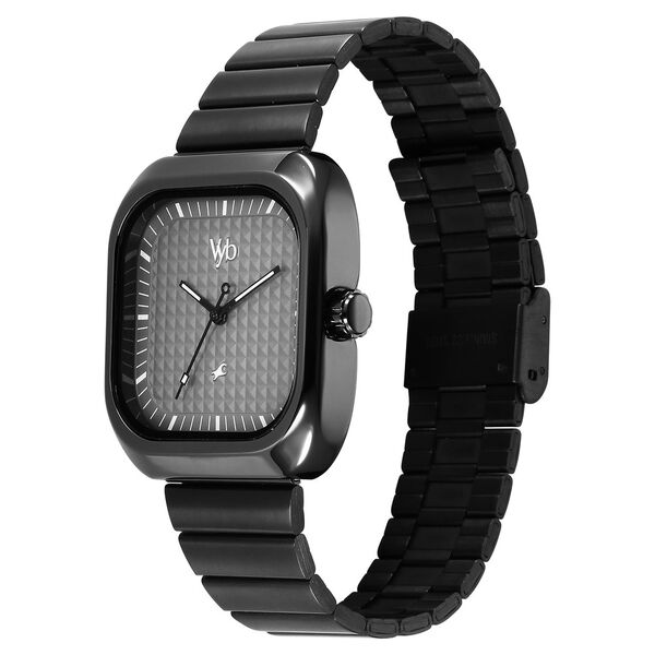 Fastrack Vyb Maverick Quartz Analog Grey Dial Grey Metal Strap Watch For Guys - image number 3