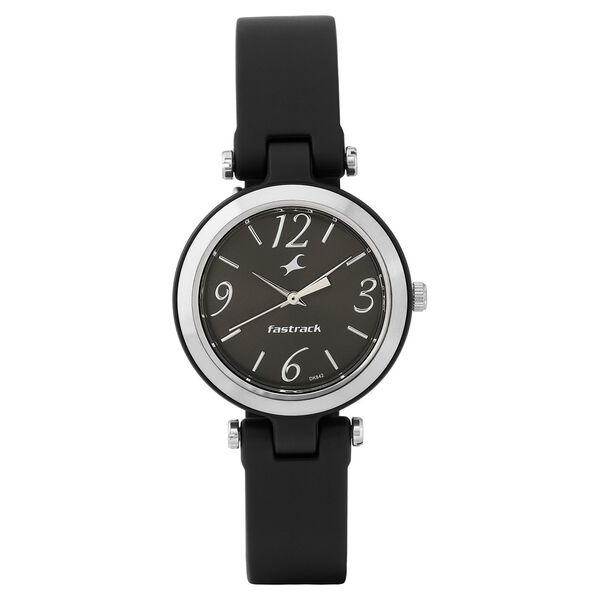 Fastrack Trendies Quartz Analog Black Dial Silicone Strap Watch for Girls - image number 1