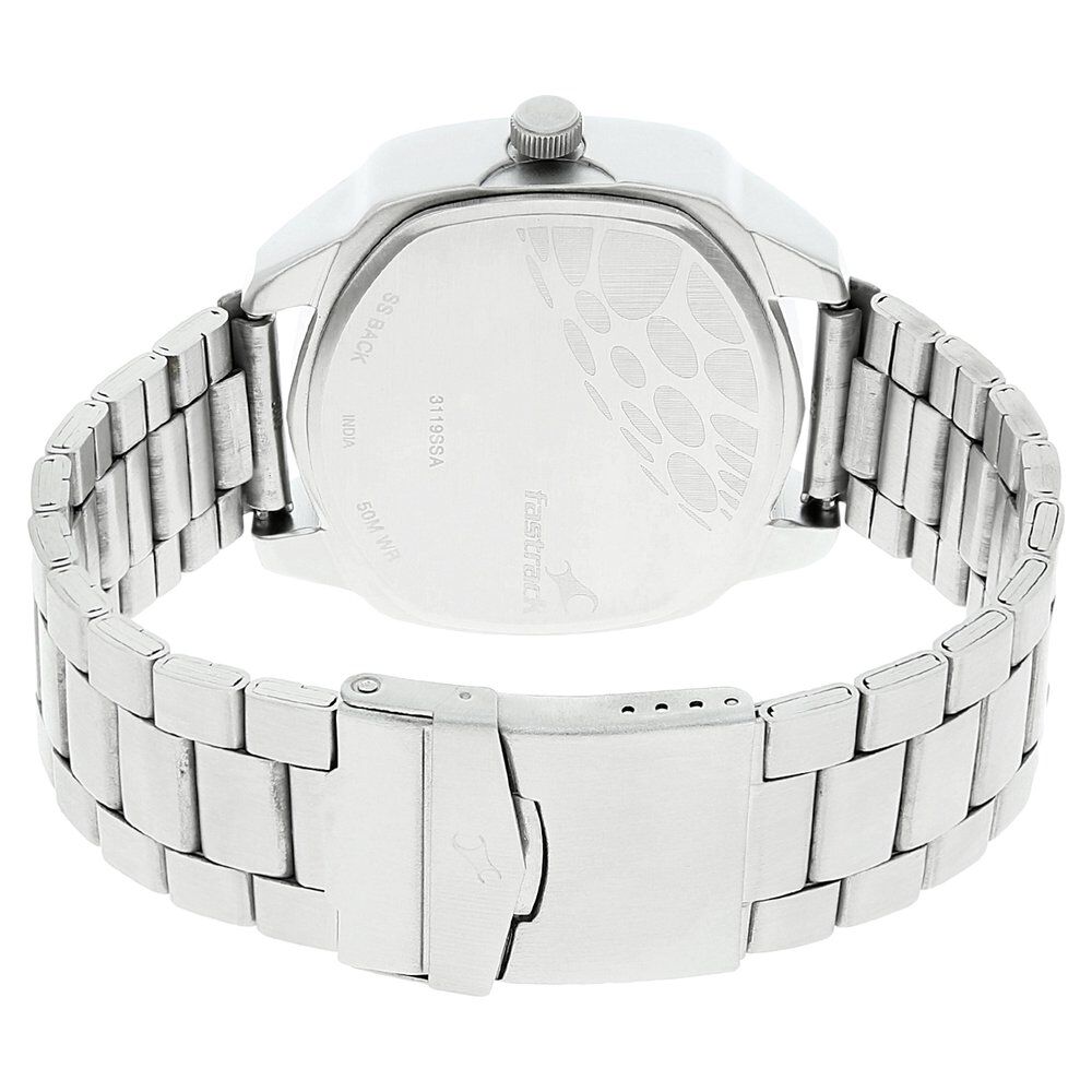 Buy Online Fastrack Quartz Analog Silver Dial Stainless Steel Strap Watch for Guys 3119sm01c Fastrack