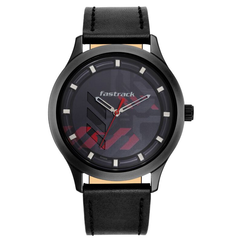 Fastrack Gamify Quartz Analog Grey Dial Leather Strap Watch for Guys - image number 1