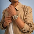 Fastrack Vyb Phantom Quartz Analog Khaki Dial Metal Strap Watch For Guys - image number 7
