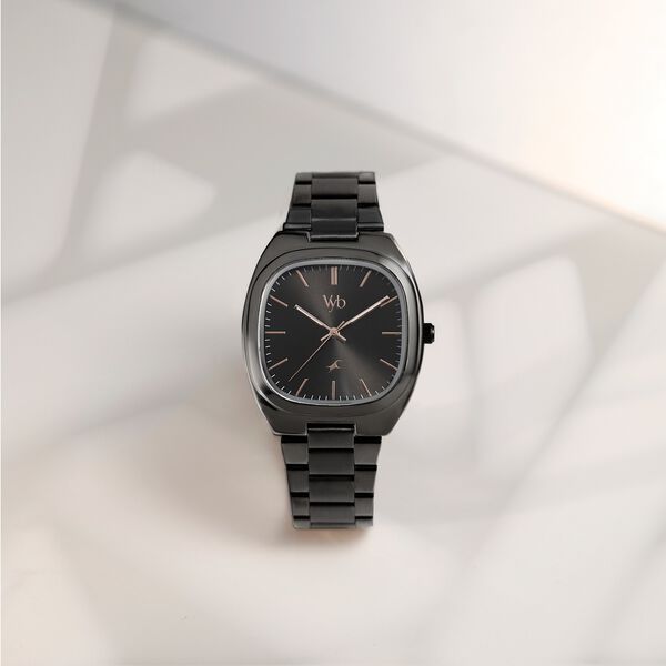 Fastrack Vyb Aviator Quartz Analog Grey Dial Metal Strap Watch For Guys - image number 0