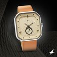 Fastrack After Dark Beige Dial Leather Strap Watch for Guys - image number 0