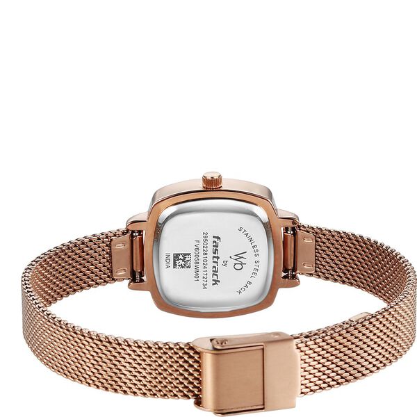 Vyb Seeker By Fastrack Quartz Analog Rose Gold Dial Metal Strap Watch For Girls - image number 6