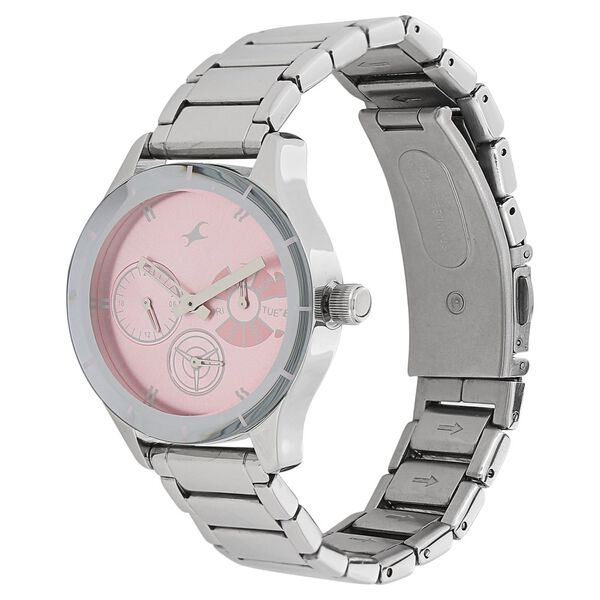 Fastrack Quartz Multifunction Pink Dial Stainless Steel Strap Watch for Girls - image number 1