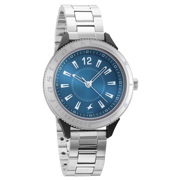 Fastrack Modular Quartz Analog Blue Dial Stainless Steel Strap Watch for Girls - image number 0